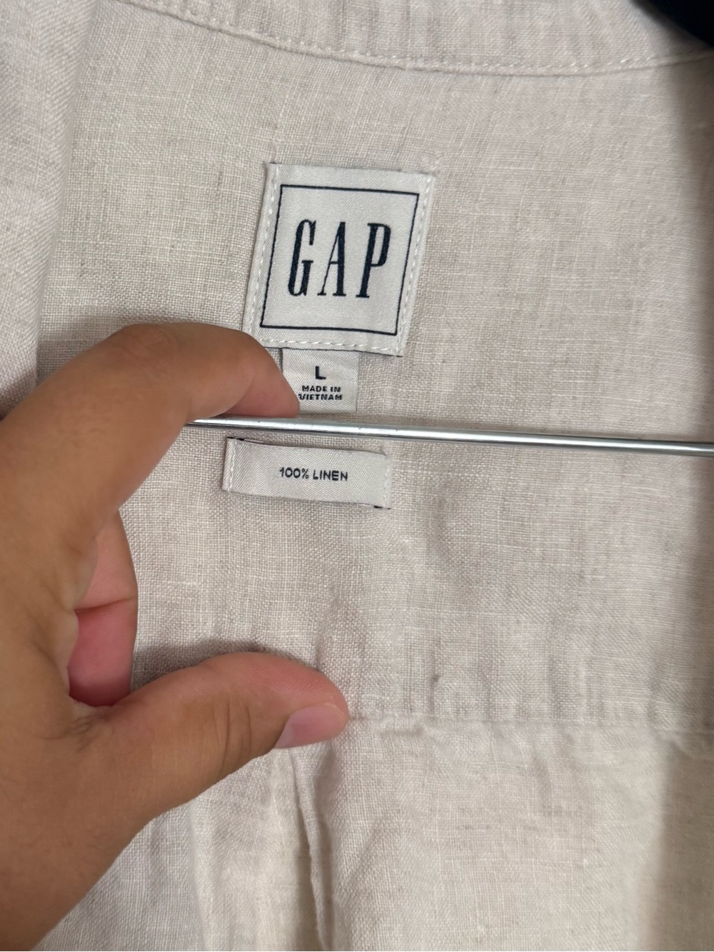 Gap 100% Linen Oversized Shirt size Large Color
Flax beige - Picture 10 of 11